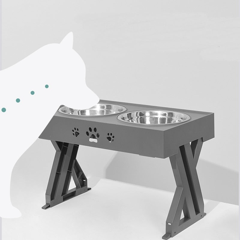 Adjustable Height And Large Capacity Stainless Steel Dog Food Bowl