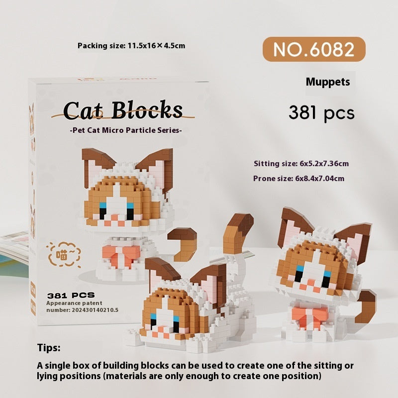 Cat Cute Pet Series Building Blocks Cute Assembled Ornaments Toys