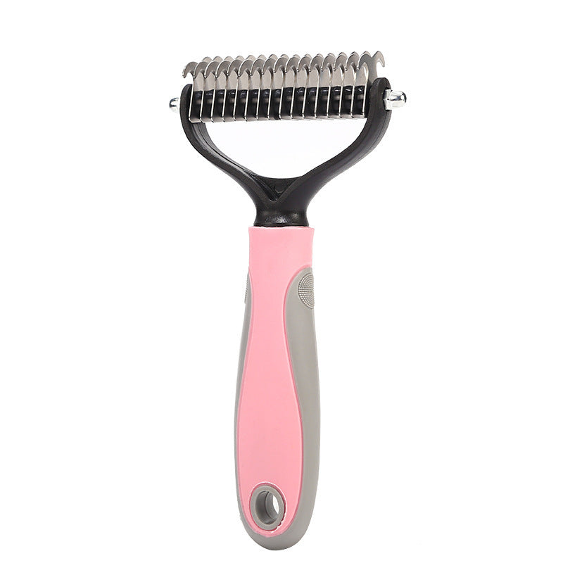 Stainless Double-sided Pet Brush Hair Removal Comb Grooming Dematting Dog Grooming Shedding Tools