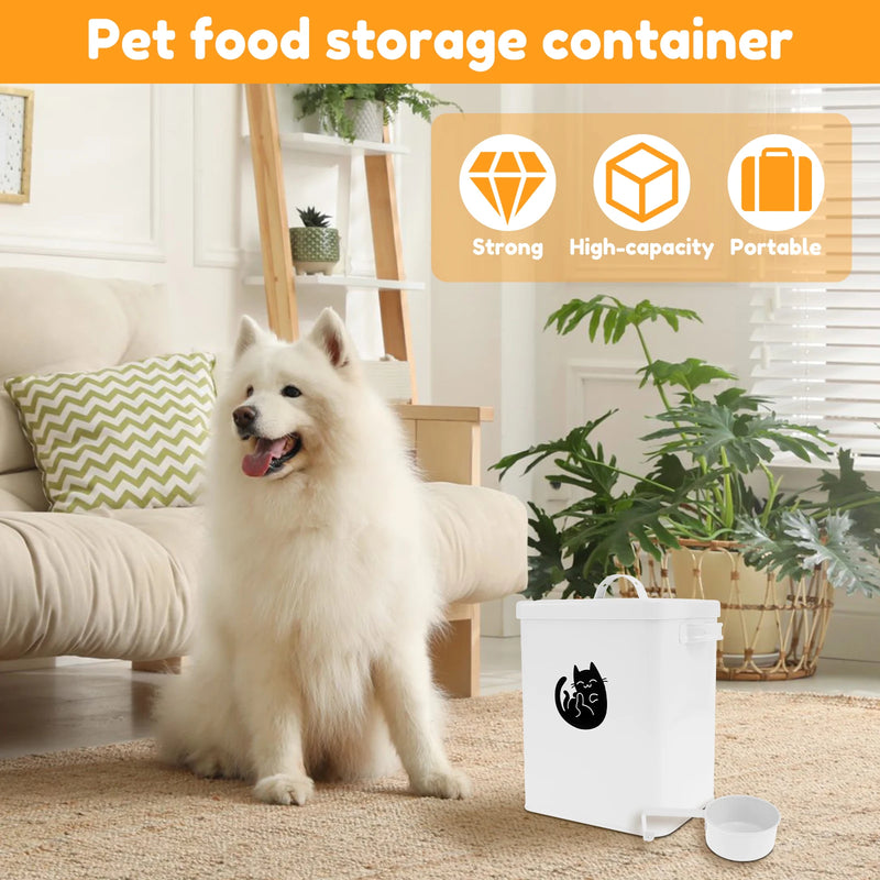 Pet Food Storage Barrel Metal Thickened Cat Food Container with Lid Silicone Gasket 6L Large Capacity Dog Treat Holder Organizer