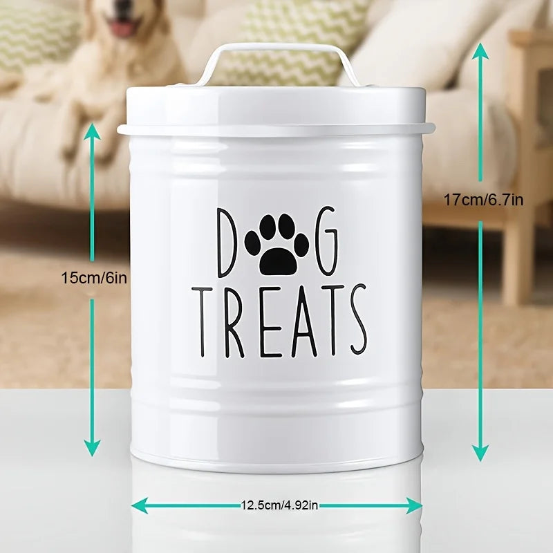 Metal Dog Treat Container Dog Food Storage Container Food Storage Container for Dogs Cats Pet Treat Jar Pet Supplies