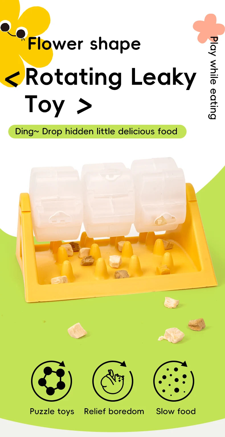 Pet Slow Feeder Dog Puzzle Feeder Treat Dispensing Toy for Dogs cats Training Interactive Rotating  Food Toys Fun Pet Supplies
