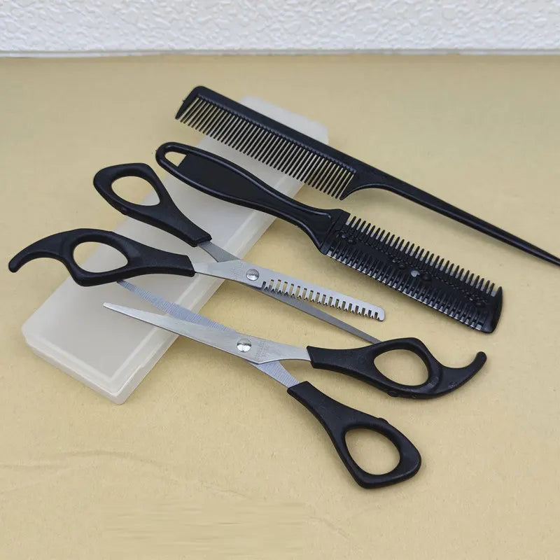 Children's Hair Cutting 4-piece Baby Hair Cutting Set Hair Scissors Thin Teeth Scissors Flat Scissors Cross Border Pet Scissors