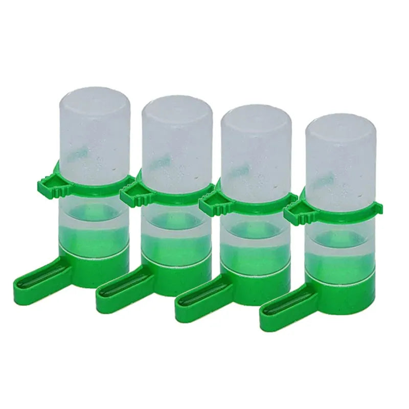 4pcs Bird Feeder Plastic Food Water Feeding Automatic Drinker Parrot Pet Parrot Drinking Cup Bowls Bird Supplies Accessories M/L