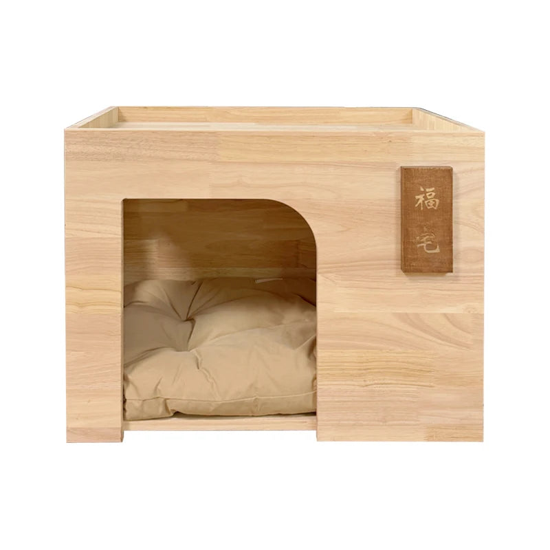 Pet Indoor Nest Durable Wooden Pet Furniture Supplies Lounge House Bed with Cushion Pad Cat Dog Home Decor Products Accessories