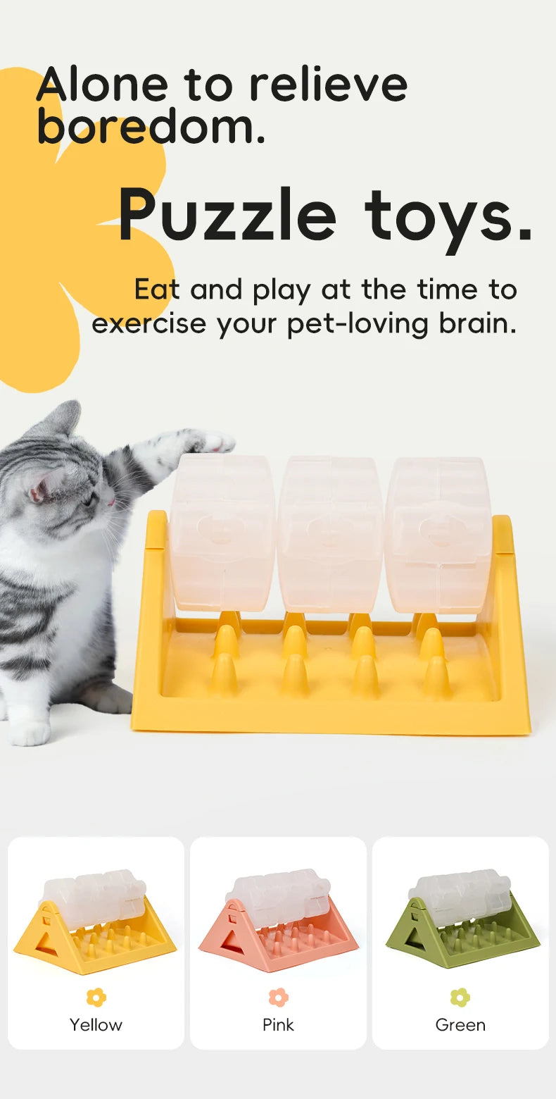 Pet Slow Feeder Dog Puzzle Feeder Treat Dispensing Toy for Dogs cats Training Interactive Rotating  Food Toys Fun Pet Supplies
