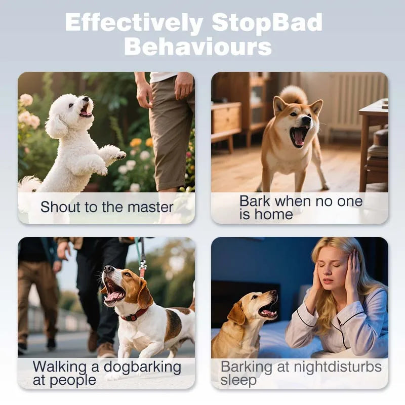 2025 NEW Pet Dog Repeller Ultrasonic Dog Training Device Rechargeable Anti Dog Bark Deterrent Device with LED Dogs Accessories