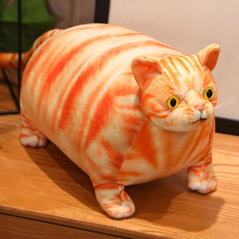 30/50cm Chubby Fat Cat Plushie Toy 3D Simulation Little Head Big Body Animal Doll Huggable Pillow Home Decoration