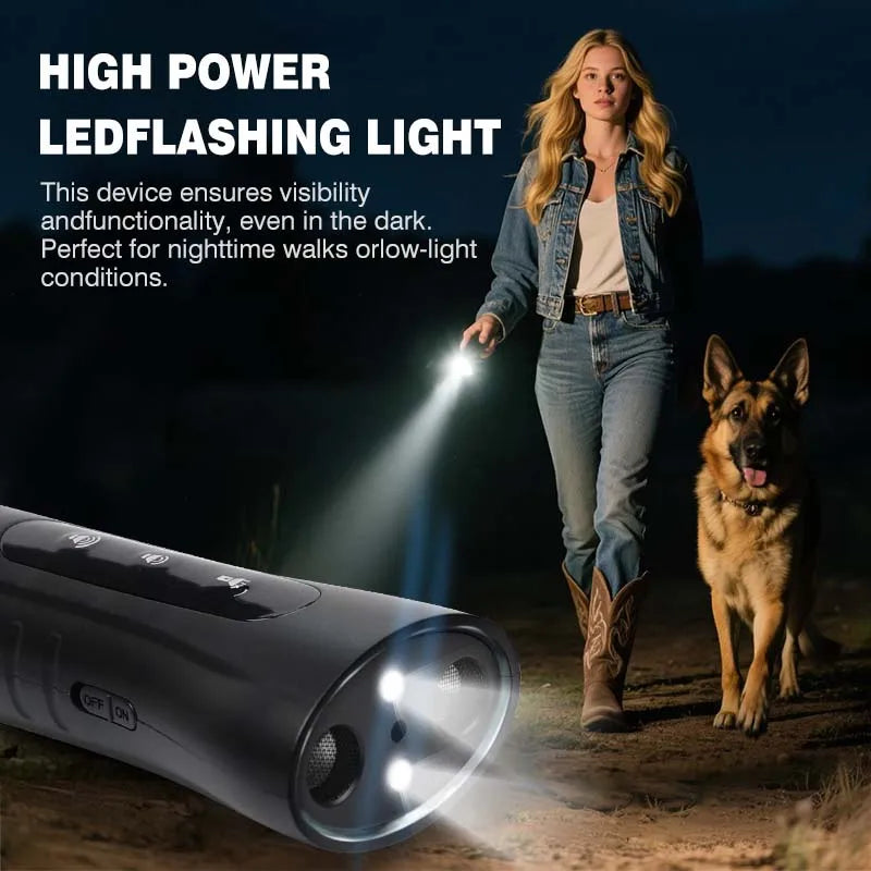 2025 NEW Pet Dog Repeller Ultrasonic Dog Training Device Rechargeable Anti Dog Bark Deterrent Device with LED Dogs Accessories