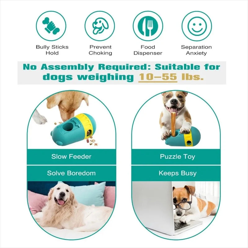 Bite Resistant Dog Treat Dispenser Toy Relieve Boredom Indoor Training Dog Interactive Slow Feeder Feeding Rotating