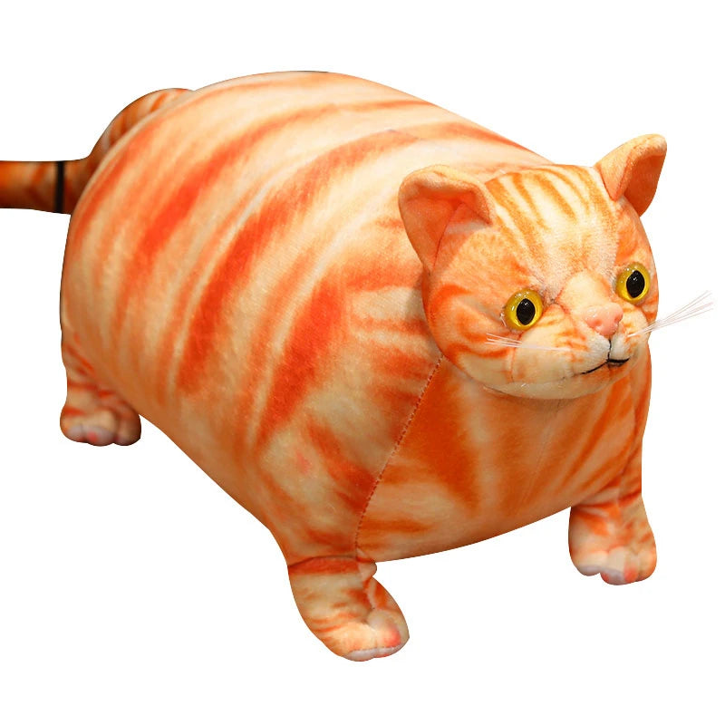 30/50cm Chubby Fat Cat Plushie Toy 3D Simulation Little Head Big Body Animal Doll Huggable Pillow Home Decoration