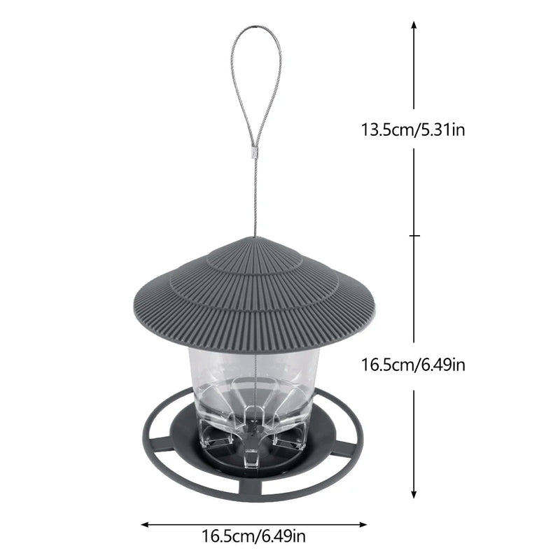 Bird Feeder Automatic Hanging Outdoor Garden Gazebo Wild Bird Feeding Container With Hang Rope House Decor Pet Supplies