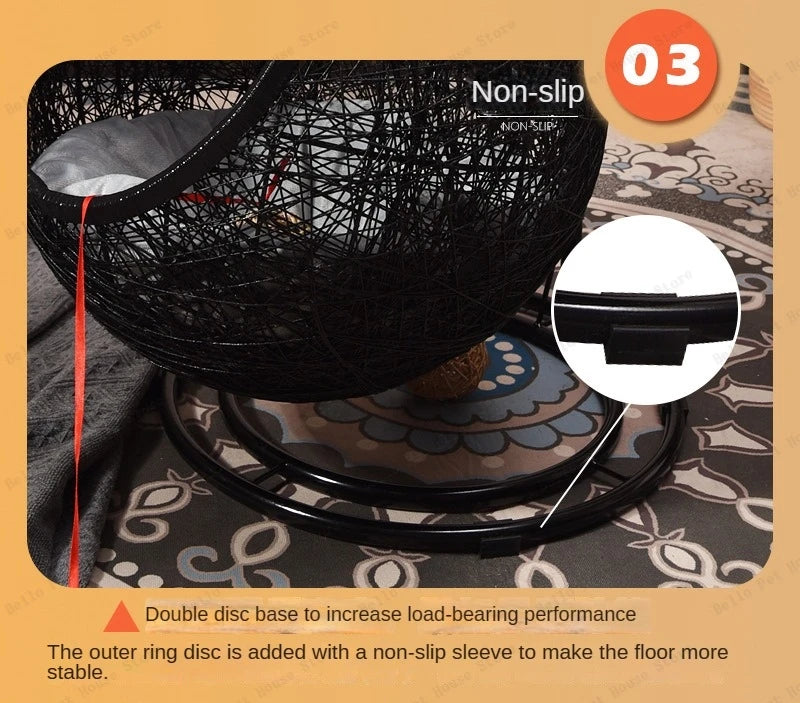 Cat Hanging Basket Hammock Cat Nest Semi-enclosed Pet Furniture Luxury Cat Bed Pet Supplies Pet Toys
