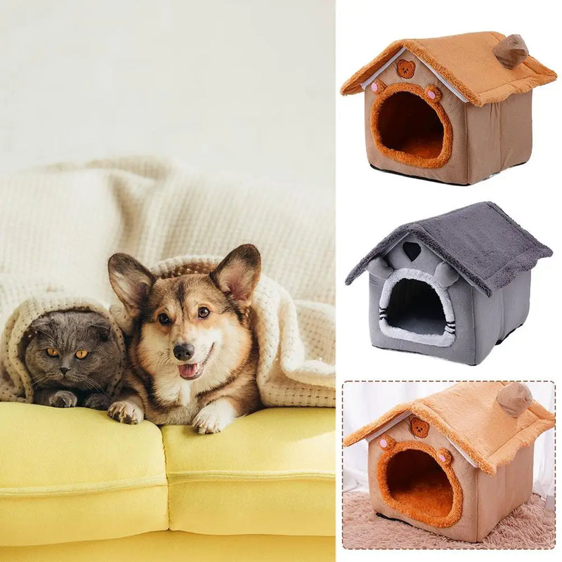 Foldable Sleeping Pet House Removable Washable Cat Cube Hide House Puppy Cave Sofa Pet Bed House for Small Dogs Medium Cats