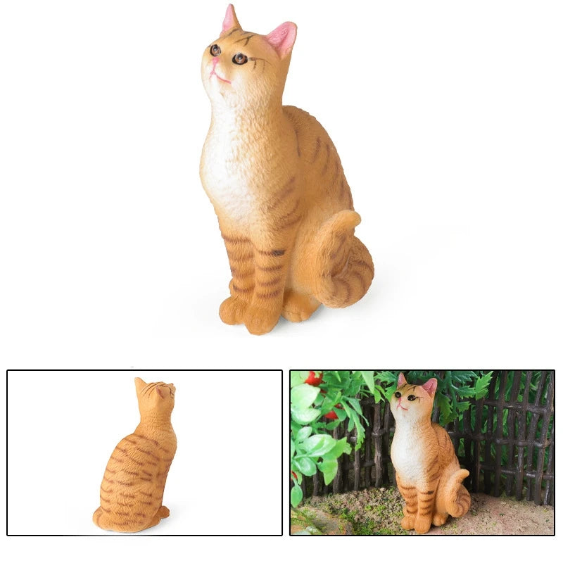 Simulation sitting posture orange cat model pet kitten desktop decoration Tabby Cat ornament