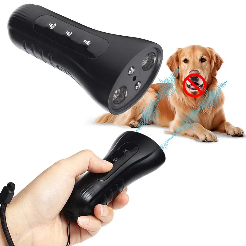 2025 NEW Pet Dog Repeller Ultrasonic Dog Training Device Rechargeable Anti Dog Bark Deterrent Device with LED Dogs Accessories