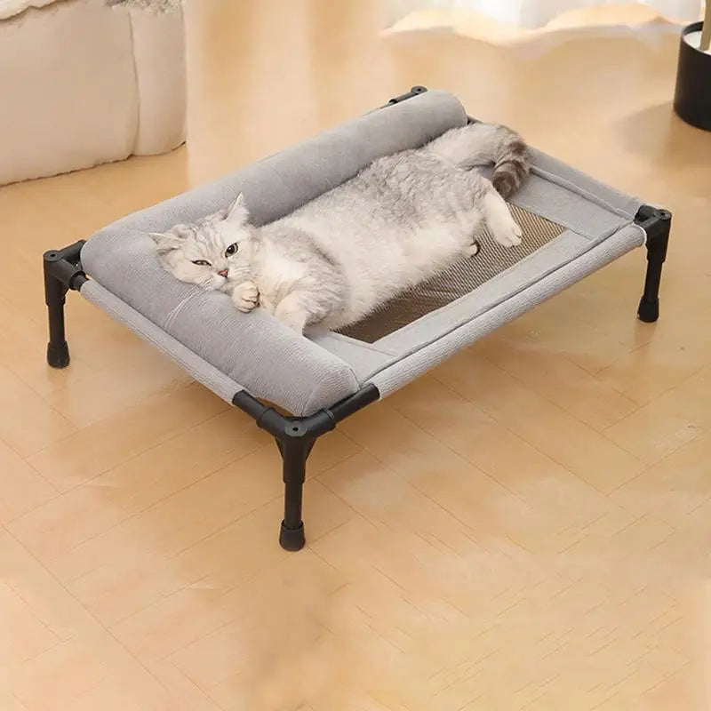 Dog Cot Outdoor Dog Bed With Pillow And Breathable Mesh Removable Pet Furniture For Cat Patio Sunbathing Travel Training Home