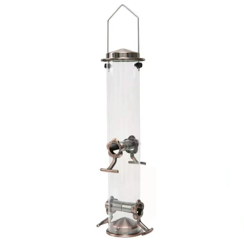 Pet Supplies Metal Bird Feeder Automatic Transparent Bird Food Dispenser Waterproof Large Capacity Bird Feeding Bowl Outdoor