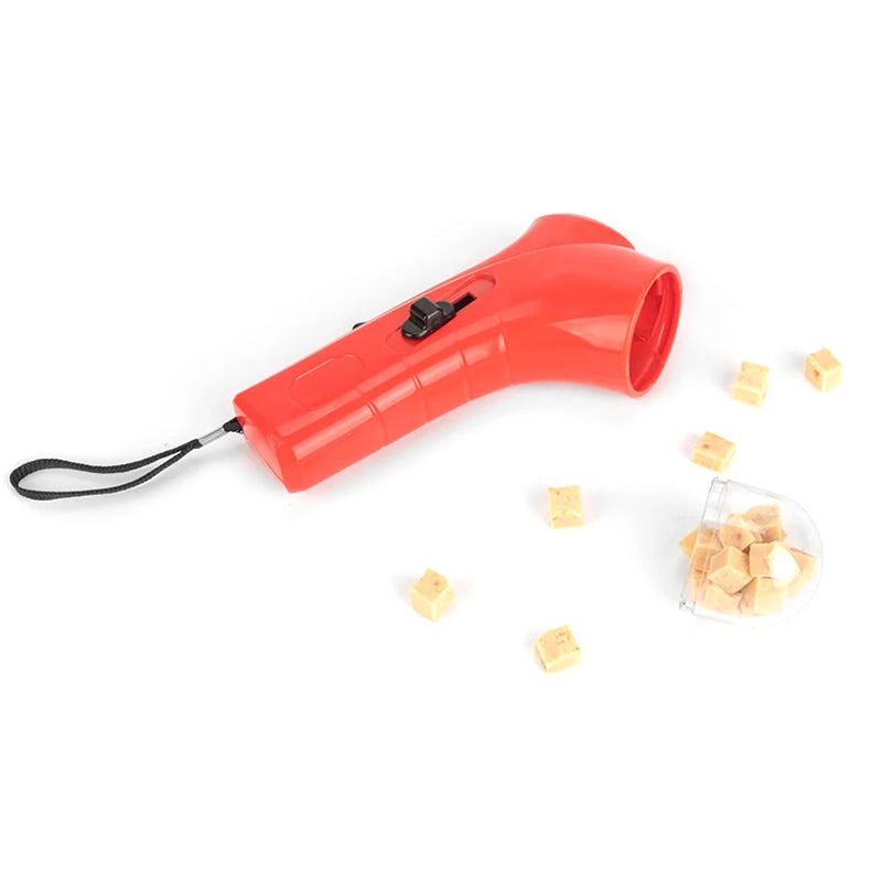 Pet Food Feeding Training Equipment Interactive Food Dispenser Launcher Gun Pet Treat Launcher for Dog Cat Exercise Training