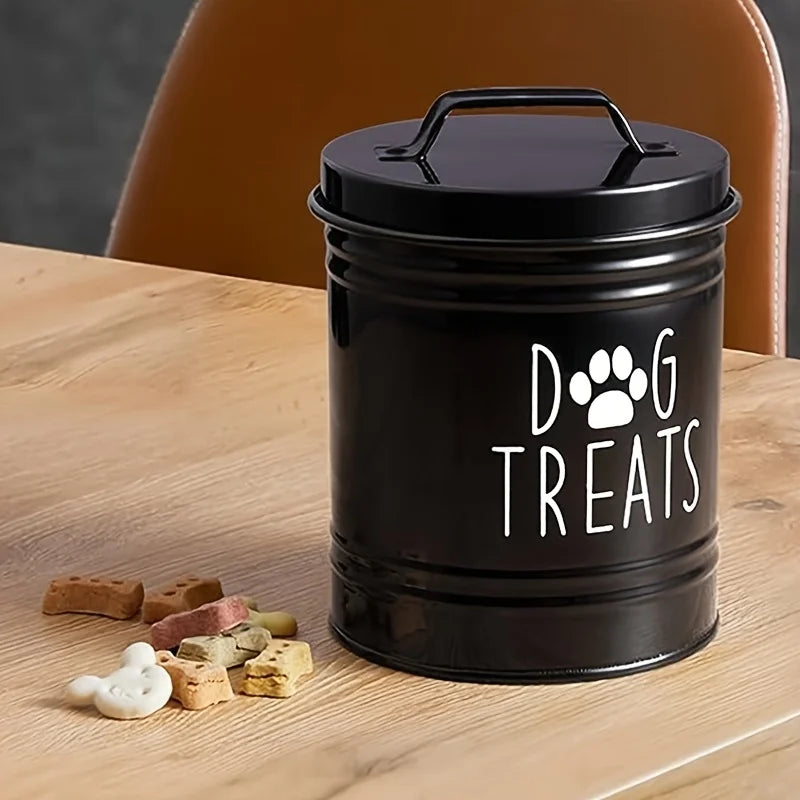 Metal Dog Treat Container Dog Food Storage Container Food Storage Container for Dogs Cats Pet Treat Jar Pet Supplies
