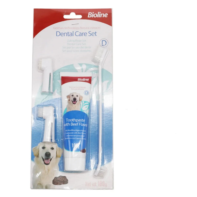 Pet Dog Toothpaste Beef, Chicken, Mint, Sweet Orange Flavors Oral Cleaning Care Fresh Breath Brushing Supplies for Pets
