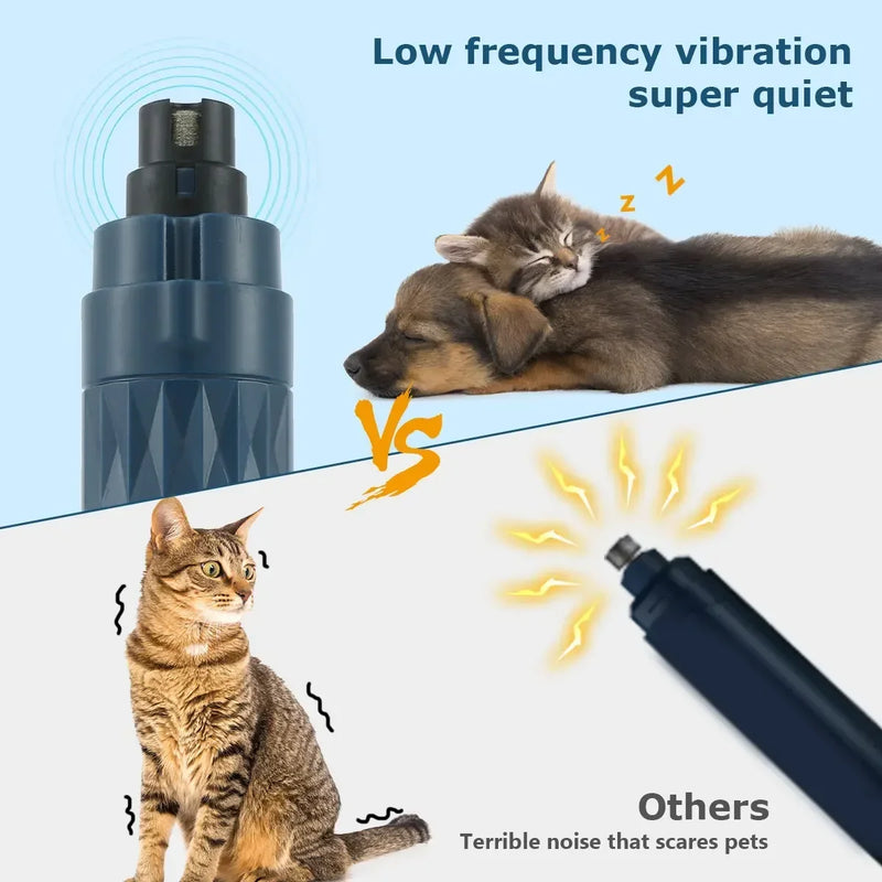 2 Speed Dog Nail Grinder With LED Light Rechargeable Powerful Electric Pet Nail Trimmer Painless Paws Grooming And Smoothing