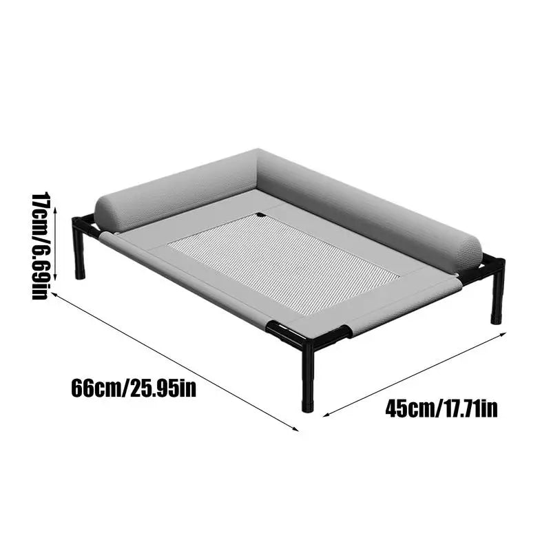 Dog Cot Outdoor Dog Bed With Pillow And Breathable Mesh Removable Pet Furniture For Cat Patio Sunbathing Travel Training Home