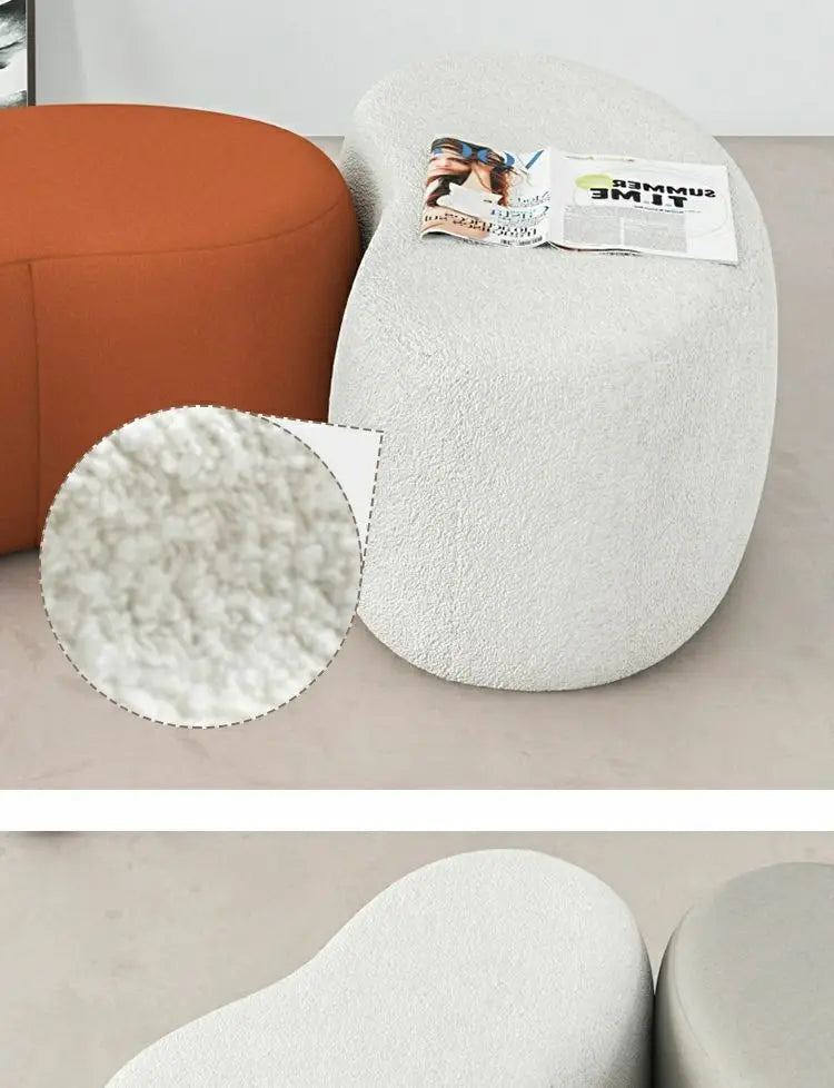 Fashion Curved Seat Cushion Ottoman Dressing Makeup Shoe Stool Pouf Soft Fleece Bench Adutls Baby Kids Gift Home Decor Furniture