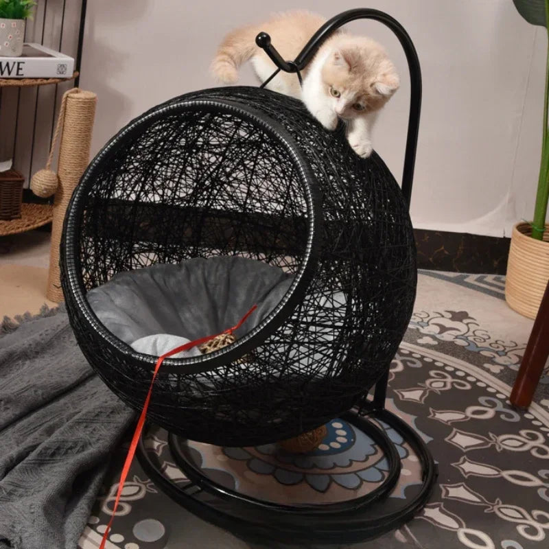 Cat Hanging Basket Hammock Cat Nest Semi-enclosed Pet Furniture Luxury Cat Bed Pet Supplies Pet Toys