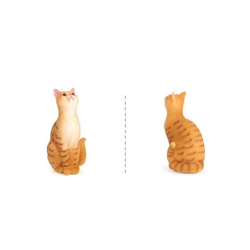 Simulation sitting posture orange cat model pet kitten desktop decoration Tabby Cat ornament