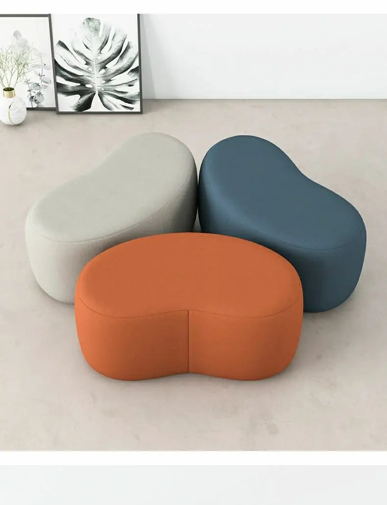 Fashion Curved Seat Cushion Ottoman Dressing Makeup Shoe Stool Pouf Soft Fleece Bench Adutls Baby Kids Gift Home Decor Furniture