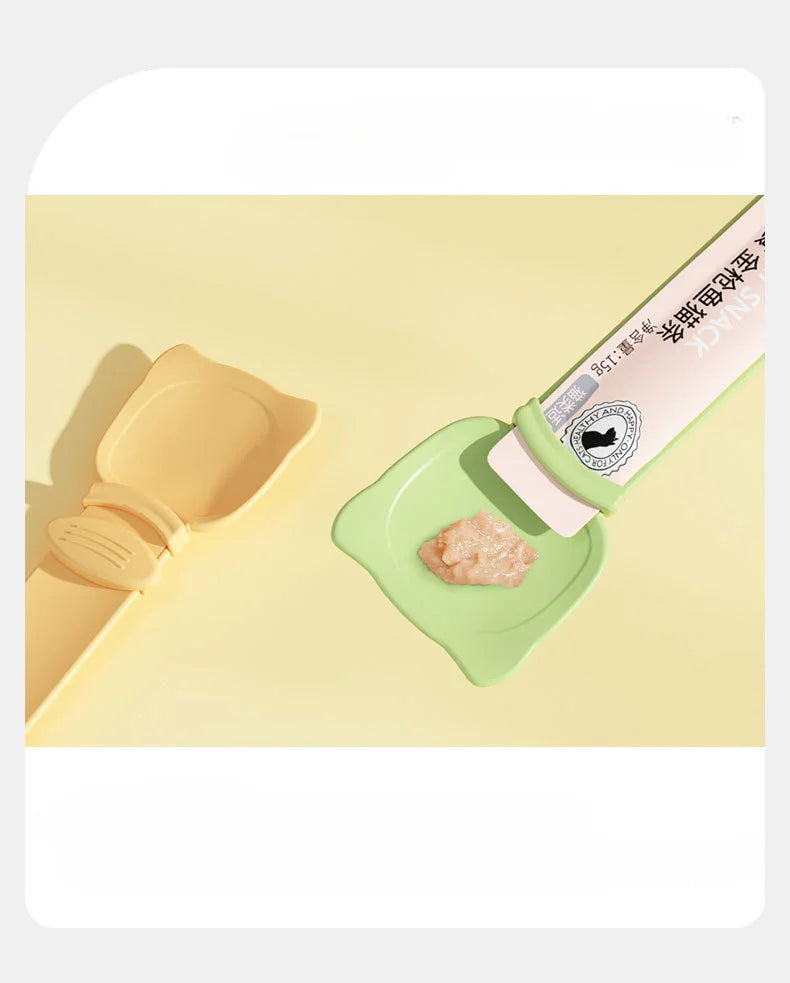 Pet Feeder Spoon Cat Snack Liquid Food Squeeze Tools Multifunctional Cat Feeding Spoon for Wet Food Treat Puppy Kitten Dispenser