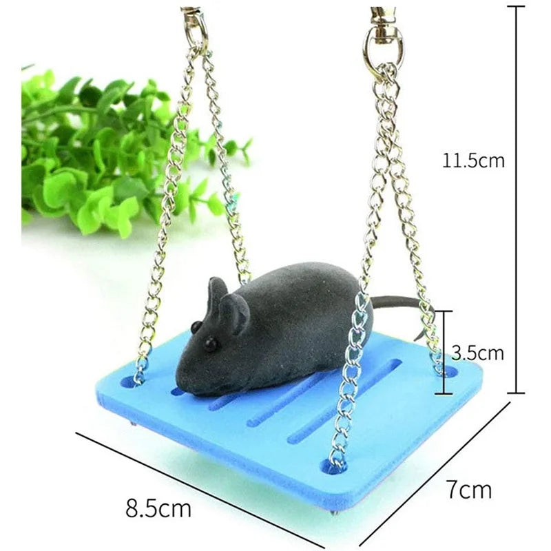 Hamster Toys Wooden Rainbow Bridge Seesaw Swing Toys Small Animal Activity Climb Toy DIY Hamster Cage Accessories