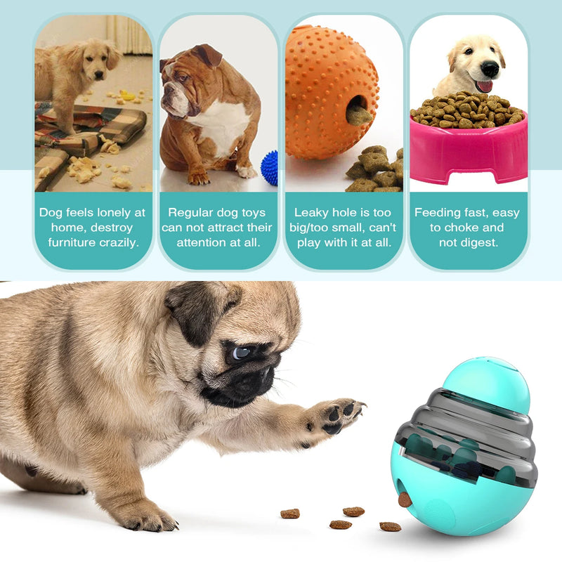 Tumbler Treat Dog Toy Food Dispensing Plastic Puppy Playing Toy Training Snack Storage Pet Plaything For Small Dog Cat Chihuahua