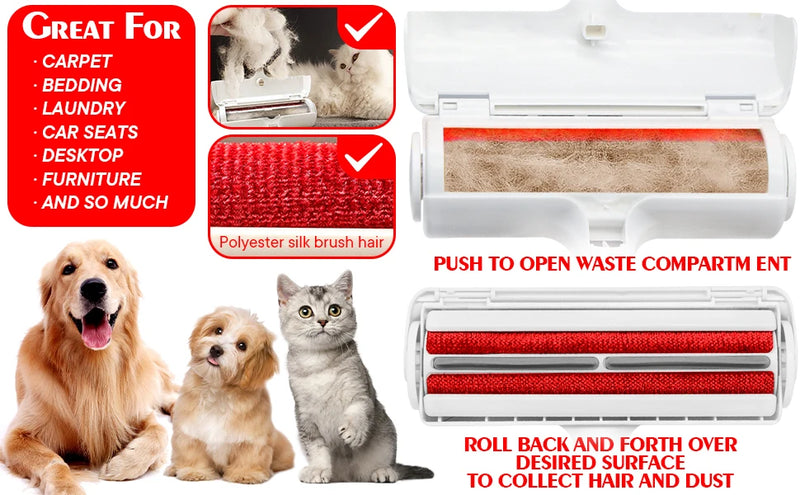 2025 update Pet Hair Remover, Washable Lint Roller for Pet Hair on Furniture Sofa Clothes ，Reuse Remove Portable  Removal Tool
