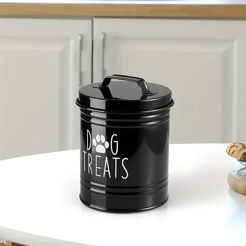 Metal Dog Treat Container Dog Food Storage Container Food Storage Container for Dogs Cats Pet Treat Jar Pet Supplies