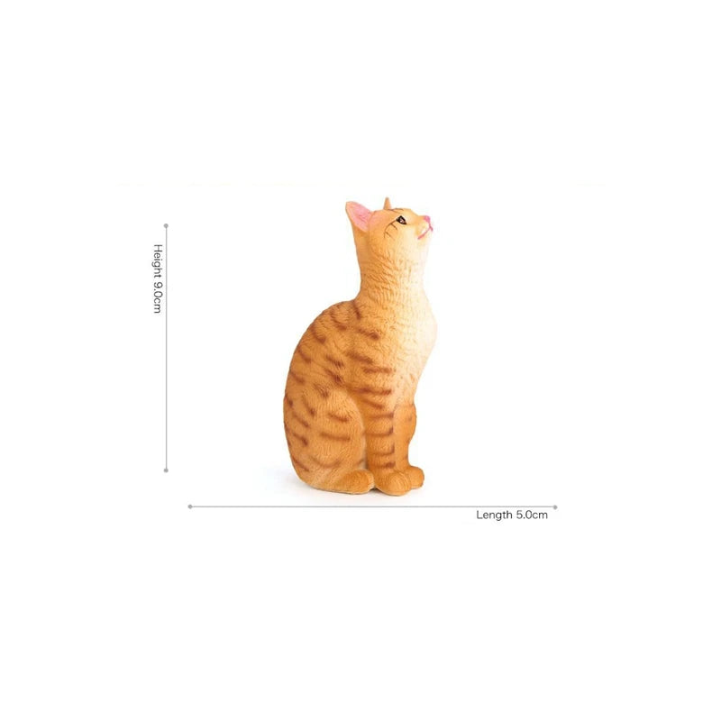 Simulation sitting posture orange cat model pet kitten desktop decoration Tabby Cat ornament