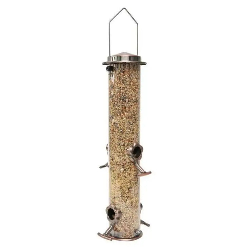 Pet Supplies Metal Bird Feeder Automatic Transparent Bird Food Dispenser Waterproof Large Capacity Bird Feeding Bowl Outdoor