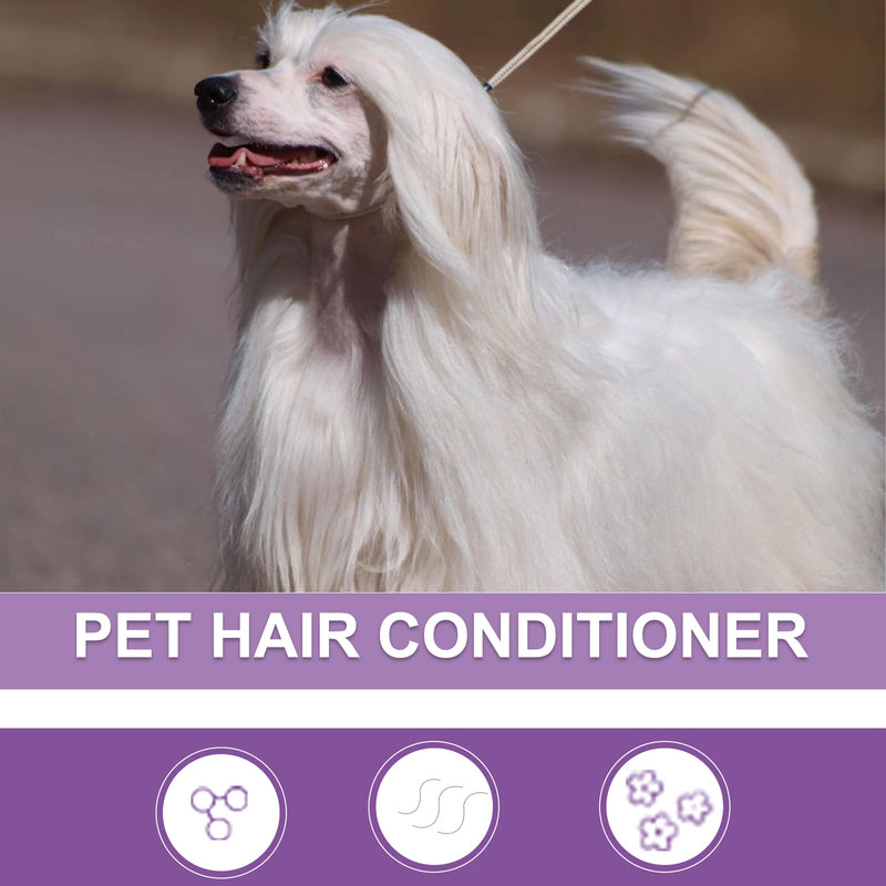 Pet Hair Conditioner Moisturizes Dry Coats, Reduces Shedding Long-Lasting Smoothness Adds Shine & Softness Enhances Coat Health
