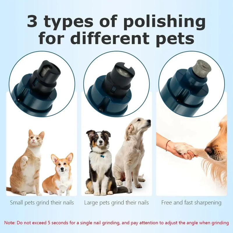 2 Speed Dog Nail Grinder With LED Light Rechargeable Powerful Electric Pet Nail Trimmer Painless Paws Grooming And Smoothing