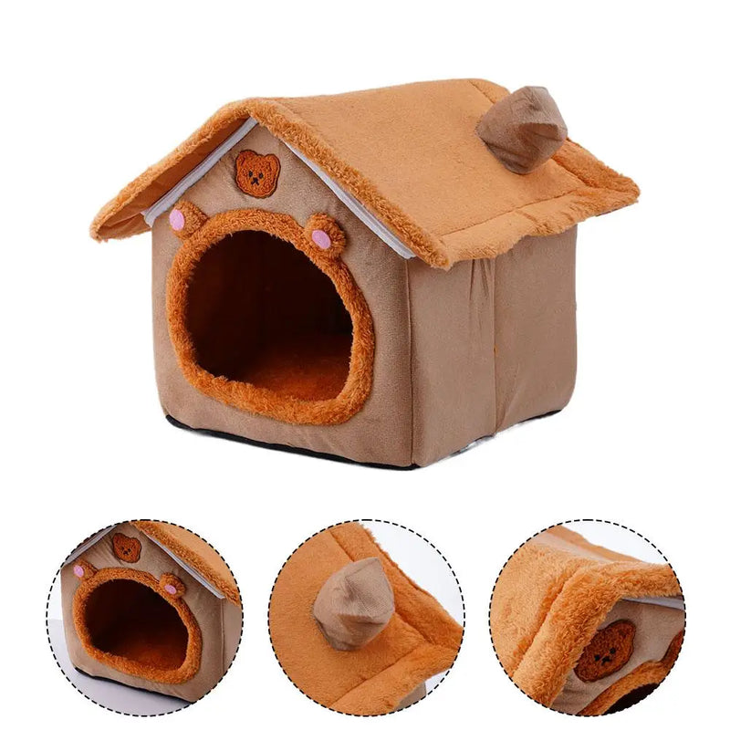 Foldable Sleeping Pet House Removable Washable Cat Cube Hide House Puppy Cave Sofa Pet Bed House for Small Dogs Medium Cats