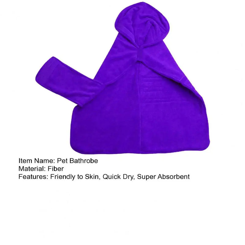 Pet Bathrobe Good Water Absorption Quick-dry Adjustable Comfortable Super Absorbent Fiber Wrapped Version Dog Towel Pet Supplies