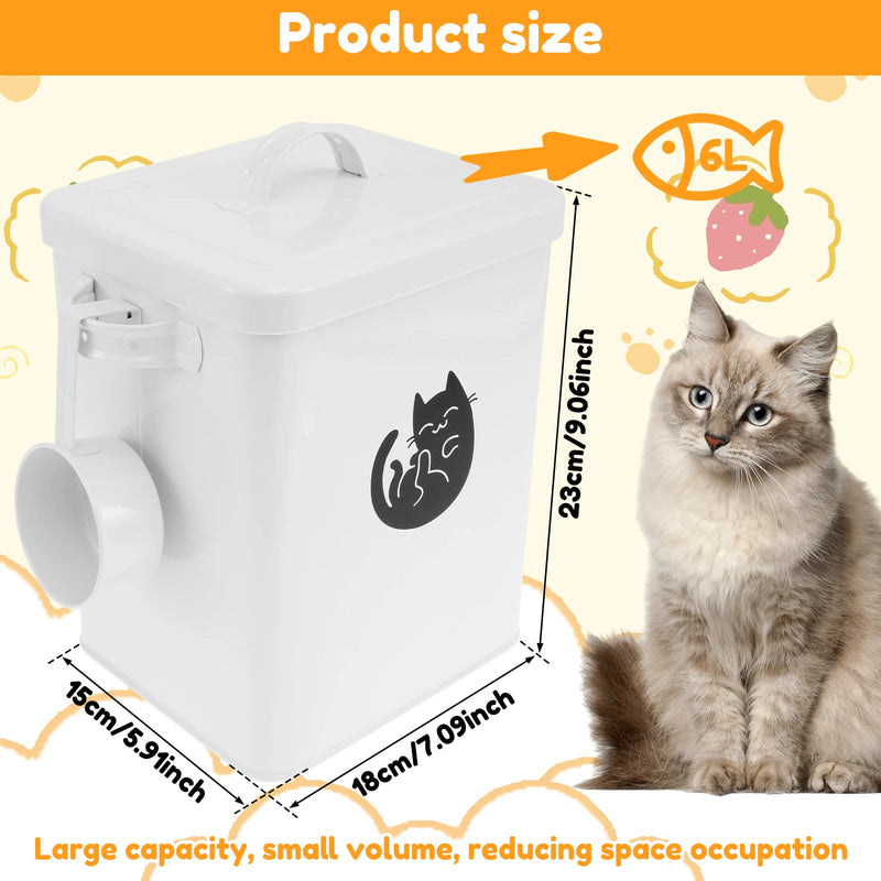Pet Food Storage Barrel Metal Thickened Cat Food Container with Lid Silicone Gasket 6L Large Capacity Dog Treat Holder Organizer