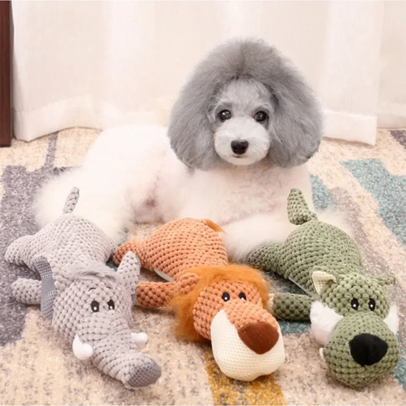 Plush Cartoon Puppy Dog Toys Pet Chew Squeak Toys for Small Dogs Teeth Grinding Soothing Environmentally Friendly Safe Pet Toys