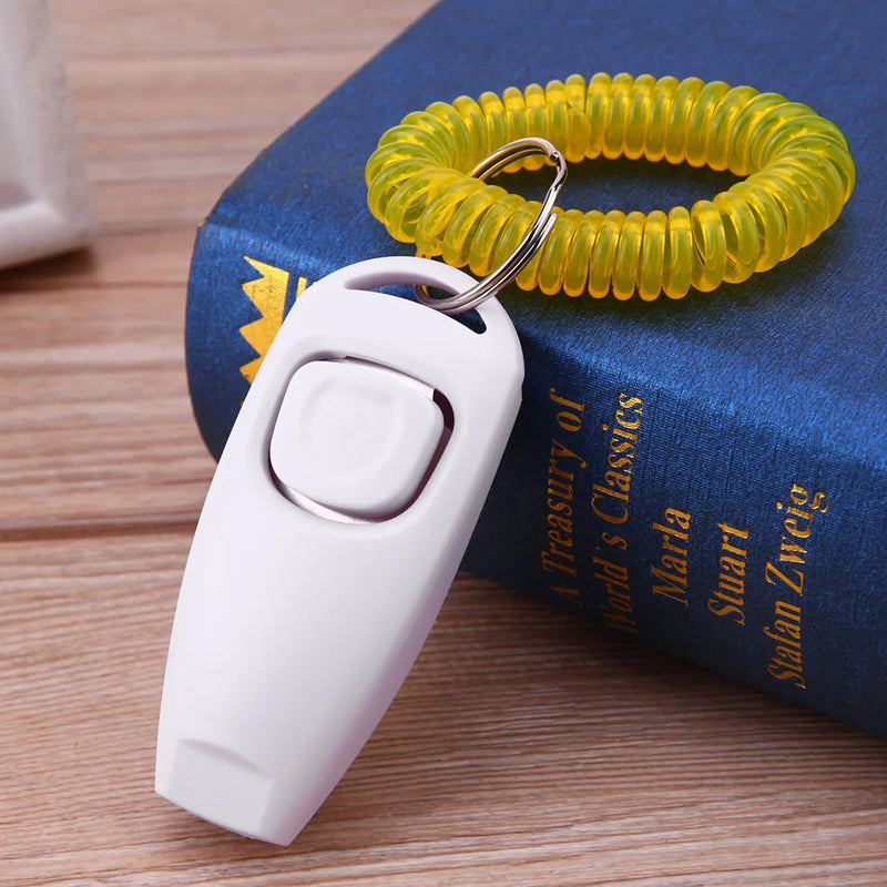 Dog Training Clicker Pet Cat Plastic Dogs Click Trainer Aid Tools Adjustable Wrist Strap Sound Key Chain Dog Trainer
