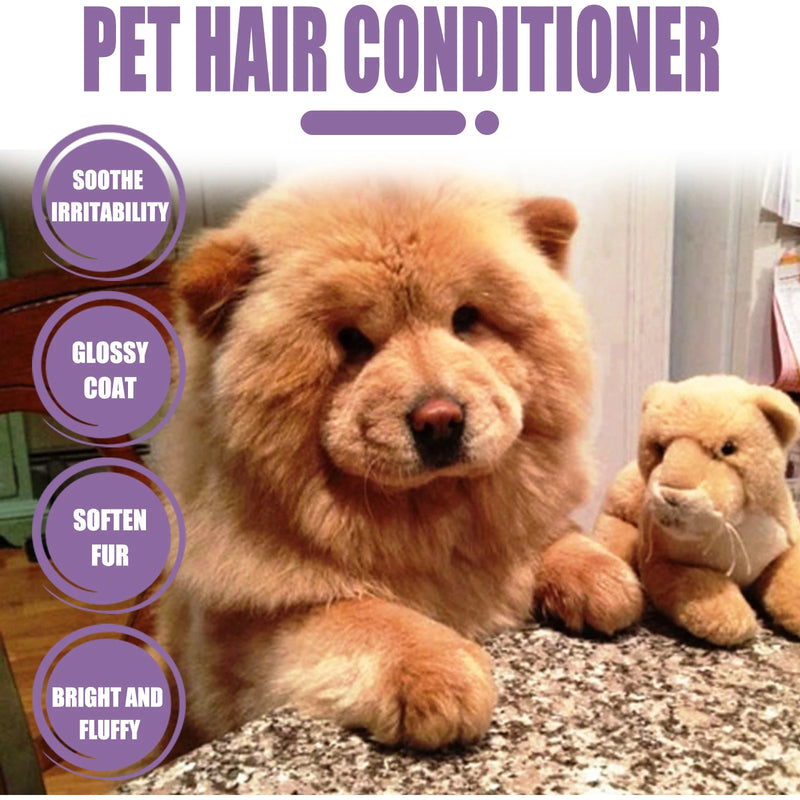 Pet Hair Conditioner Moisturizes Dry Coats, Reduces Shedding Long-Lasting Smoothness Adds Shine & Softness Enhances Coat Health