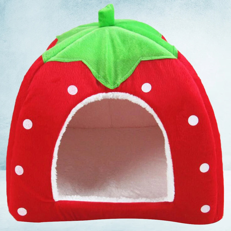 Foldable Pet House Strawberry Cat Bed Entrance Pet Puppy Cave Sofa Cat Tent Sleeping Bed for Cats Dog