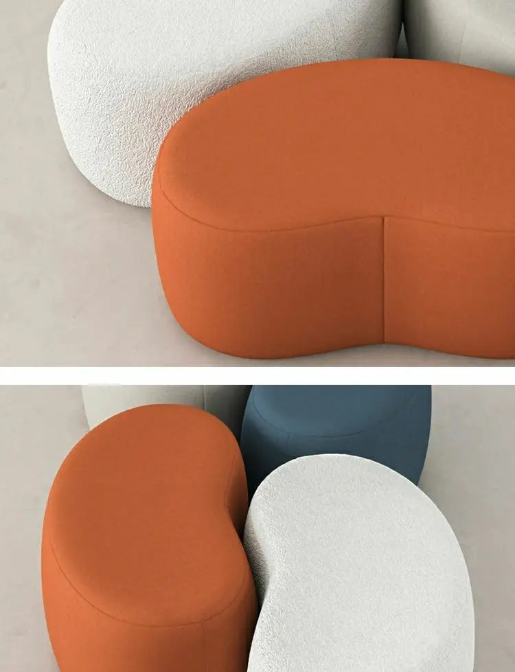Fashion Curved Seat Cushion Ottoman Dressing Makeup Shoe Stool Pouf Soft Fleece Bench Adutls Baby Kids Gift Home Decor Furniture