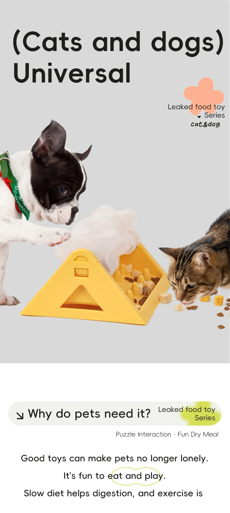 Pet Slow Feeder Dog Puzzle Feeder Treat Dispensing Toy for Dogs cats Training Interactive Rotating  Food Toys Fun Pet Supplies