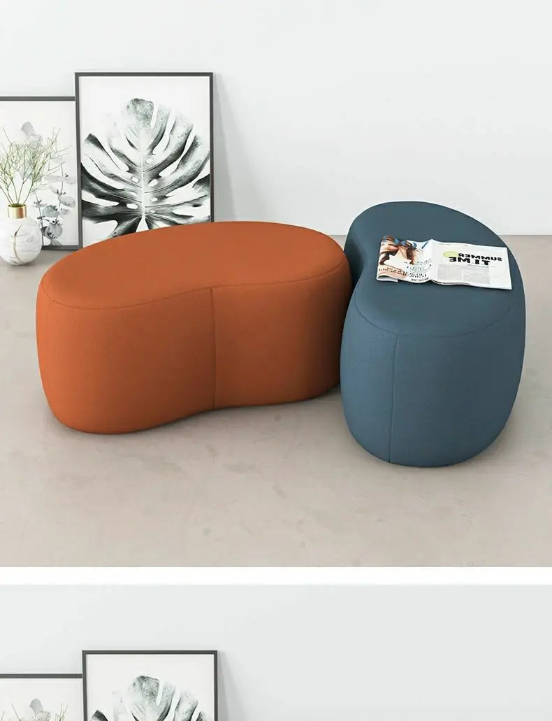 Fashion Curved Seat Cushion Ottoman Dressing Makeup Shoe Stool Pouf Soft Fleece Bench Adutls Baby Kids Gift Home Decor Furniture